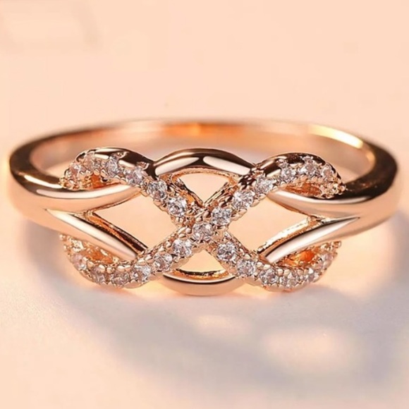 Rose Gold Diamond Infinite Gorgeous Ring - Picture 1 of 5